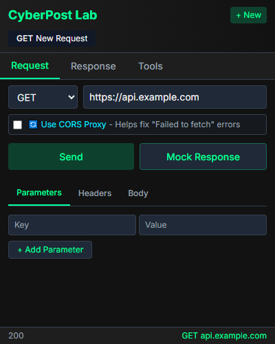 CyberPost Lab Request Editor Screenshot